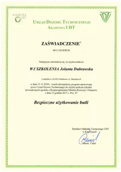 zaswiadczenie-szkolenie-butla